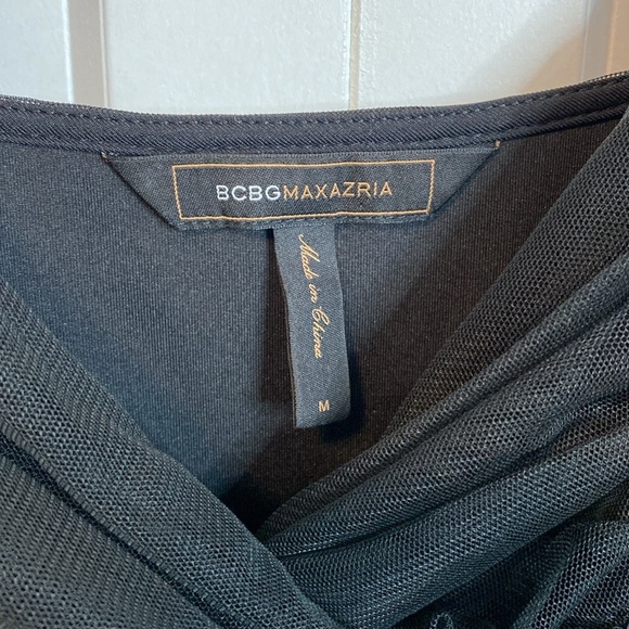 BCBG MazAzria | Black cap Sleeved Ruched Mini Cocktail Dress - Medium - Picture 2 of 8